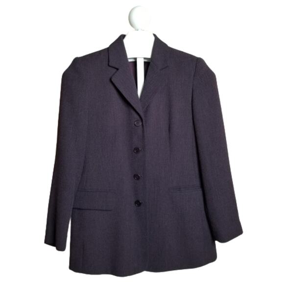 Talbots Herringbone Tweed Blazer Purple 6 Petite - Picture 1 of 6